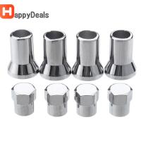 happydeals4 pcs TR413 Chrome รถยางรถบรรทุกวาล์วยางรถยนต์ก้าน HEX หมวก W/แขน