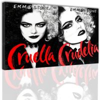 Cruella โปสเตอร์โปสเตอร์ภาพยนตร์เอ็มม่าสโตนโปสเตอร์ผ้าใบวาดภาพห้องนอนกำแพงหอพักห้องนั่งเล่นตกแต่งศิลปะภาพวาด1ชิ้นกรอบภายในหรือไร้กรอบ