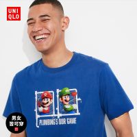 ☇ Uniqlo เสื้อยืดแขนสั้น พิมพ์ลายภาพยนตร์ Mario Brothers สําหรับผู้ชาย และผู้หญิง 459219