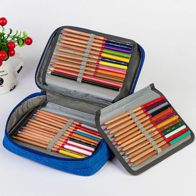 พร้อมที่จับกล่องดินสอหลายกระเป๋าซองใส่ปากกาดินสอความจุมากสำหรับนักวางแผนจิตรกรศิลปิน