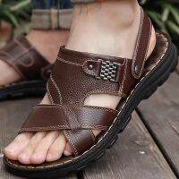 HOT★Mens Summer Shoes Simple Retro Casual Leather Sandals Soft Bottom Massage Outdoor Slippers Zandalias De Verano Para Hombres