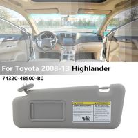 ที่บังแดดภายในรถด้านคนขับฝั่งซ้ายสีเบจสีเทาสำหรับ Toyota Highlander 2008 2009 2010 2011 2013 2012พร้อมไฟโต๊ะเครื่องแป้ง