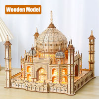 3D ปริศนาไม้ Royal Castle Taj Mahal พร้อมไฟ LED ประกอบ DIY ชุดประกอบโมเดลโต๊ะตกแต่งของเล่นสำหรับเด็ก Gift