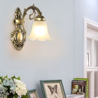 Wall lamp bedside lamp new bedroom lamp single head sitting room TV setting wall Europe type restoring ancient ways is contracted corridor wall lamps and lanterns ❤