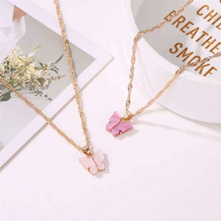 cute-butterfly-pendant-necklace-choker-for-women-long-chain-double-necklace-korean-charm-simple-delicate-jewelry-gifts