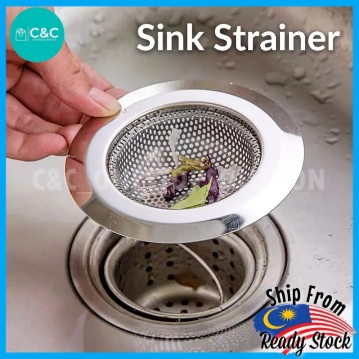 -Ready Stock- Stainless Steel Sink Garbage Strainer Thick drainage hole ...