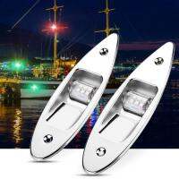 【ราคาพิเศษ】ไฟ LED นำทางด้านข้าง 2Pcs 12V Flush Mount Led Marine Boat Yacht Light SH