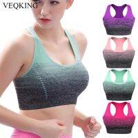 VEQKING สปอร์ตบรายืดสูงไล่ระดับสีสำหรับผู้หญิงเสื้อกีฬารัดรูปสำหรับผู้ชายหลังค่อมบุแห้งเร็วบราชั้นในกีฬาฟิตเนสโยคะวิ่งไร้รอยต่อ