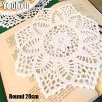 Hot Modern ลูกไม้ผ้าฝ้าย Placemat ถ้วยกาแฟ Coaster ชาแก้วตาราง Place Mat ผ้าโครเชต์คริสต์มาส Doily Dining Pad - Faewer