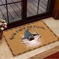 CLOOCL Pug Speak Friend And Enter Doormat 3D Print Non-slip Absorbent Carpet for Bathroom Rug for Home Living Room Drop Shipping