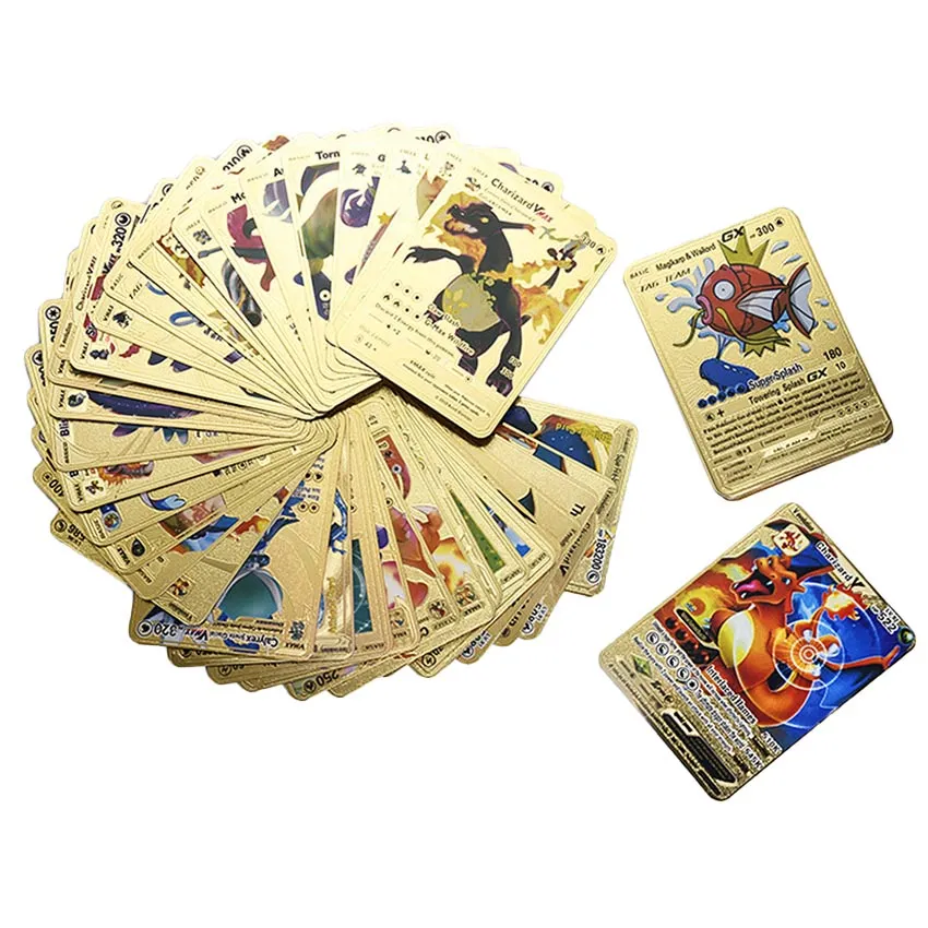 One Pcs Original Cartas Pokemon Cards Metal Toy 88x63mm Cartoon