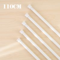 No-Drill Adjustable Metal Curtain Rod 30-110cm Spring Loaded Extendable Telescopic Poles for Bathroom Shower Bars Hanging Rods