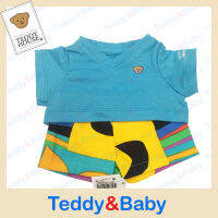 Teddy House : ชุดตุ๊กตา เสื้อยืด+กางเกง(สีฟ้า) ขนาด 14 นิ้ว