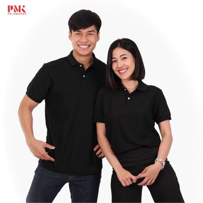 MiinShop เสื้อผู้ชาย เสื้อผ้าผู้ชายเท่ๆ เสื้อโปโล สีดำล้วน PK060 - PMK Polomaker เสื้อผู้ชายสไตร์เกาหลี