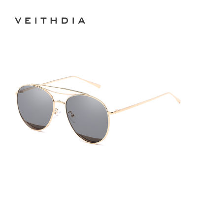 VEITHDIA แว่นตากันแดดสำหรับผู้หญิง,แว่นตากันแดดชิ้นกรอบทรงกลมแว่นกันแดดโลหะแฟชั่นแว่นกันแดดเฉพาะบุคคล CJ7738