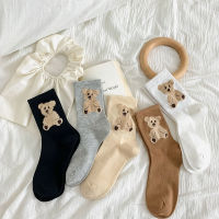 Winter&amp;Autumn Woman Retro Middle Tube Socks Cartoon Solid Color Kawali Comfortable Cotton Socks Wholesale