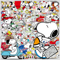 Snoopy สติกเกอร์ติดศัพท์มือถือลายการ์ตูนกระเป๋าเดินทางส่วนบุคคลสติกเกอร์กล่องรถเข็นแล็ปท็อปสติกเกอร์กีตาร์กันน้ำ