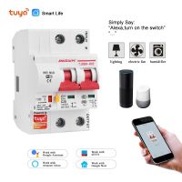 Smart Life(Tuya) App 2P Wifi เบรกเกอร์สมาร์ทโอเวอร์โหลดการป้องกันการลัดวงจรไฟฟ้าด้วย Alexa Google Home สำหรับสมาร์ทโฮม