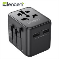 อะแดปเตอร์การท่องเที่ยว Universal Lencent กับ UK/USA/EU/AUS Worldwide Travel Charger ปลั๊กพร้อมพอร์ต USB 2 พอร์ตอินเตอร์เนชั่นแนลผนังอะแดปเตอร์และซ็อกเก็ตAC