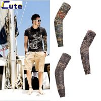 Novel Cool Tattoo Print Cycling Bike Bicycle Armwarmers Arm Warmers Cuff Sleeve Cover Anti UV Protection Oversleeve 38cm 1pc