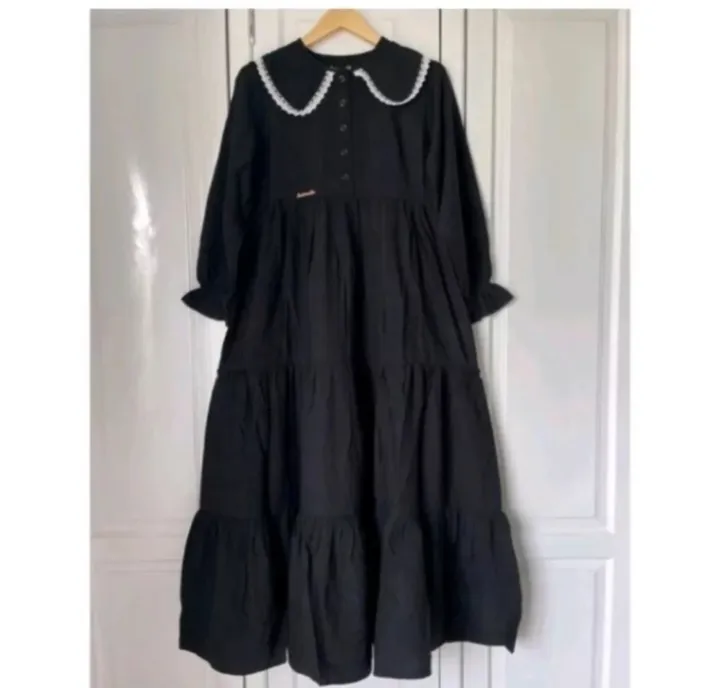 angelia dress wanita korea bahan jeans midi dress sabrina jeans terbaru dress wanita lengan pendek terbaru