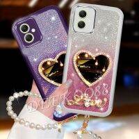 เคสโทรศัพท์สำหรับ Samsung กาแล็คซี่ A05S A05 A14 A24 LTE A54 A34 4G 5G น่ารัก3D รักกระจกความงามสูงผงชิมเมอร์ปกหลังป้องกัน GalaxyA05S