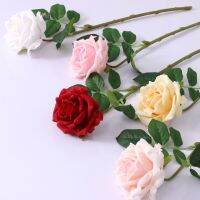 ♚▦ New high-end hand-feeling rose single-branch curling home decoration artificial flower simulation moisturizing tea