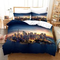 [COD] Cross-border Textile AliExpress Landscape Quilt Cover Foreign Trade Digital Printing Three-piece Set