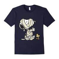 เสื้อยืดลําลองสําหรับผู้ชายผู้หญิงแขนสั้นลาย Funny Mummy Snoopys Halloween-Rt 709Z