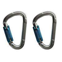 LazaraLife 2pcs อลูมิเนียม Carabiners สกรูหัวเข็มขัดล็อค ROCK ปีนเขาและแผนที่ 25KN กลางแจ้งอุปกรณ์กีฬา