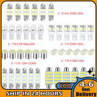 ชุดผสม Led ไฟภายในรถยนต์42ชิ้นหลอดไฟสำรองโดม LED 31มม. 36มม. 41มม. T10 1157 12V 6000K