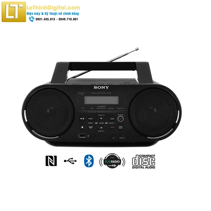 Máy Radio CD SONY ZS-RS60BT có Bluetooth / NFC / CD - Hàng chính hãng - Bảo  hành chính hãng Sony 12 tháng toàn quốc 