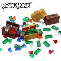 Marumine ชุดตัวต่อโจรสลัดกล่องเก็บของมีค่าเพชรเงินสดอุปกรณ์เสริมอิฐ4738 4739 3069Bpx7ชุดโมเดล30153