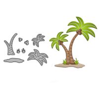 MangoCraft Summer Palm Tree And Beach Cutting Dies DIY Scrapbooking Supplies Metal Cut Dies Knife Mold For Cards Albums Decor