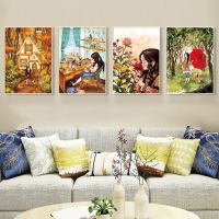 【hot】✽۞  Zozack NeedleworkDIY Printed Cartoon girl stitch Sets embroidery Cross-Stitch kit home wall decoration