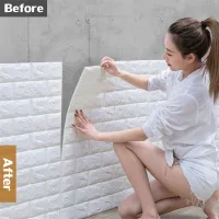 3D Brick Pattern Wall Sticker Self-Adhesive Waterproof Foam Wallpaper for Home Kids Bedroom Background Wall Stickers Decal Decor