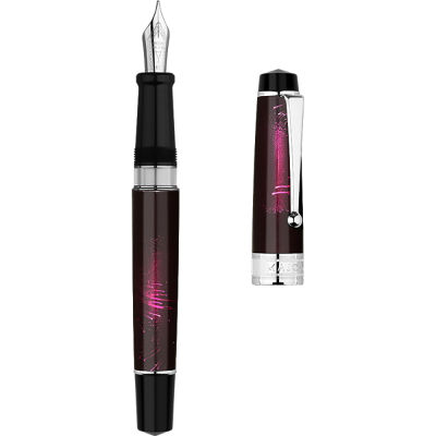 Moonman T5 Majohn Piston Fountain ปากกาดอกไม้ไฟโลหะสีม่วง Iridium Effm 0.380.50.7มม. ความจุขนาดใหญ่เขียนปากกาสำนักงาน