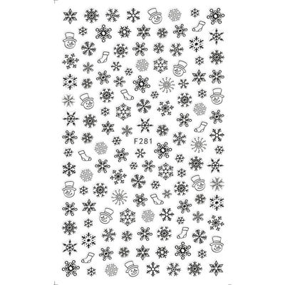 3D Art Year Decals Nail Christmas For Decoration Tools Sliders White Snowflakes