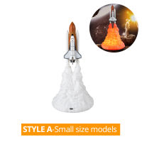 EeeToo 3D Print Rocket Lamp LED Night Light USB Chargeable Space Shuttle Lamp For Space Lover Table Bedroom Home Decoration