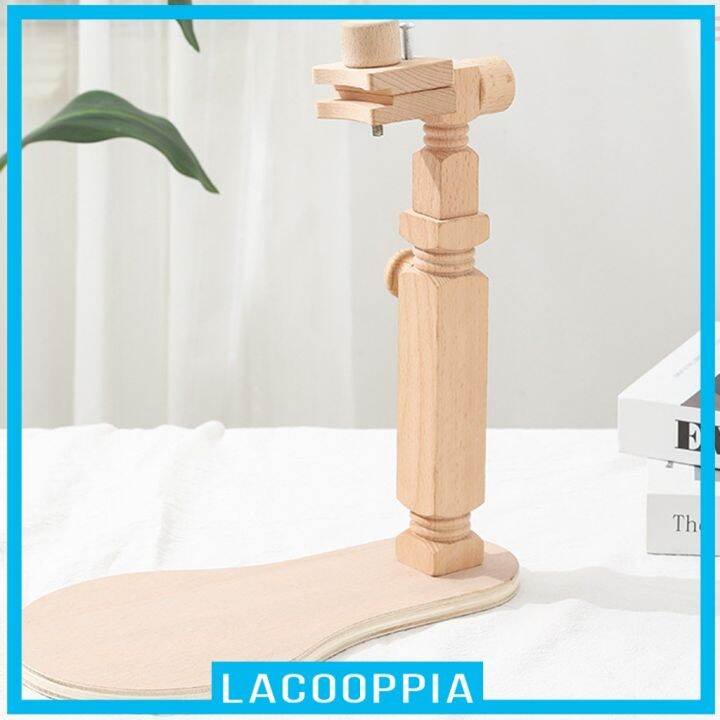 lacoopia-ขาตั้งไม้สําหรับจักรเย็บผ้าปรับได้-360-องศา