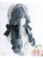 Cosplaysalon H762463 Lolita 60CM Long Curly Mixed Blue Ombre Heat Resistant Bangs Cute Party Synthetic Cosplay Wig ของขวัญ ของขวัญ