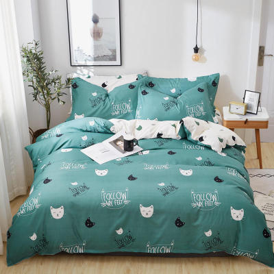 ผ้าปูที่นอนลายแมว 3.5 / 5 / 6 ฟุต ชุดผ้าปูที่นอน ลายผ้านวม ไม่รวมผ้าห่ม Fitted sheet รัดมุม