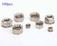 100Pcs Keps ล็อค Nut K ล็อค Nut Hex Nut สแตนเลส Nut Fine Thread Nut Fastener Uncunf M3 M4 M5 M6 M8