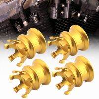 4Pcs Golden Motorcycle Spark Plug Crown Screw Nut Head Bolt Cap Engine Topper Cover For Harley Softail Dyna Sportster