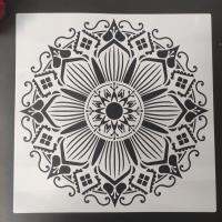 (เทมเพลต) ขนาด50*50ซม. งานฝีมือแบบ Diy แม่พิมพ์มันดาลาสำหรับภาพวาด Stencils การ์ดกระดาษลายนูนอัลบั้มรูปลายนูนอุปกรณ์สำหรับตัดผนังผ้า N88สมุดภาพ