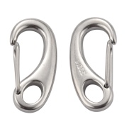 2PCS Boat Marine Stainless Steel Egg Shape Spring Snap Hook Clips Quick