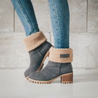 Snow Boots Women Winter Fur Warm Shoes Ladies Warm Wool Booties Ankle Boot Comfortable Shoes Plus Size Casual Women Mid Boots