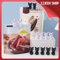 ZZJEDX SHOP ไม้หนีบผ้า8ชิ้น/เซ็ตที่หนีบปิดผนึกคลิปวินด์พรูฟแมวน่ารักอเนกประสงค์คลิปหนีบหลากสีพลาสติกสำหรับใช้ในบ้าน