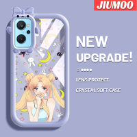 เคส JIUMOO สำหรับ Realme 9i OPPO A76 A96 A36เคส K10ลายการ์ตูนเด็กสาวสวยสีสันสดใสน่ารักกล้องมอนสเตอร์ตัวน้อยนิ่มสำหรับเลนส์กันกระแทกแบบใสเคสความคิดสร้างสรรค์โปร่งใสเคสมือถือเรียบง่ายฝาครอบป้องกันซิลิโคน