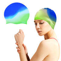 Swim Cap (2pack) Comfortable Silicone Bathing Swimming Cap Long Hair Women Durable Non-Slip Waterproof with Multi Color